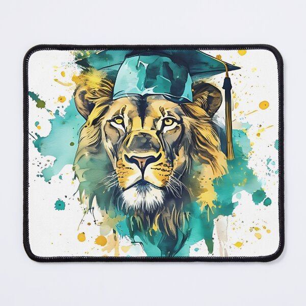 Item preview, Lion Graduation Cap Watercolor Sticker Class of 2026 designed and sold by Mercella-Inc.