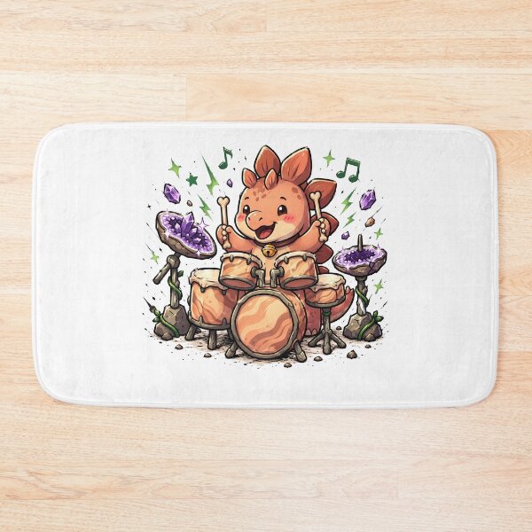 Item preview, Stegosaurus Drummer: Rockin' Prehistoric Beats designed and sold by AbderraimArt.