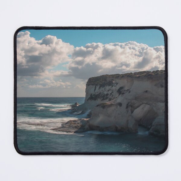 Item preview, Dramatic Coastal Cliff Over Turquoise Ocean Waves With Rocky Shoreline and Sea Spray designed and sold by Nmallia.