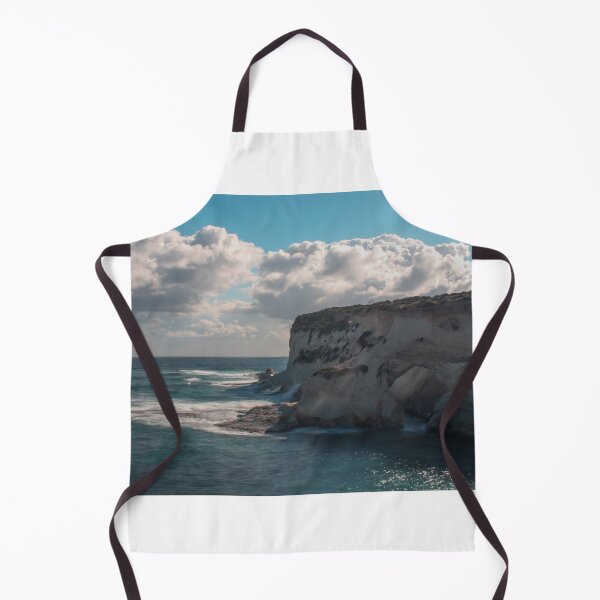 Item preview, Dramatic Coastal Cliff Over Turquoise Ocean Waves With Rocky Shoreline and Sea Spray designed and sold by Nmallia.