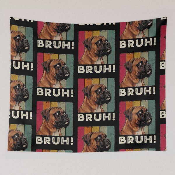 Item preview, Bruh Boxer Dog Vintage Retro Striped designed and sold by d247.