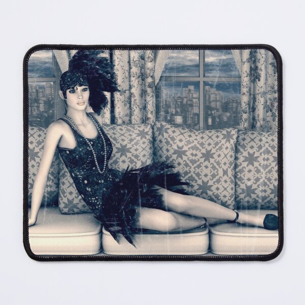 Item preview, Blue Art Deco Flapper Woman Vintage Art designed and sold by Vac1.