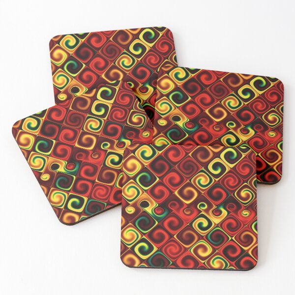 Item preview, Fiery Red and Yellow Geometric Swirl Mosaic Art designed and sold by pinkal.