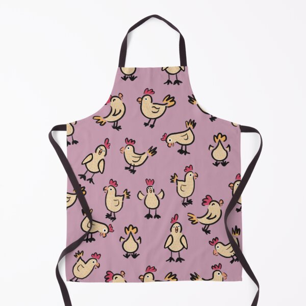 Item preview, Happy Chicken Doodle pattern on pink designed and sold by Catphonesoup.