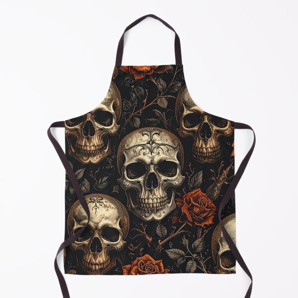 Item preview, Gothic Skull Rose Black Rust Victorian Seamless Pattern designed and sold by Grainwork.
