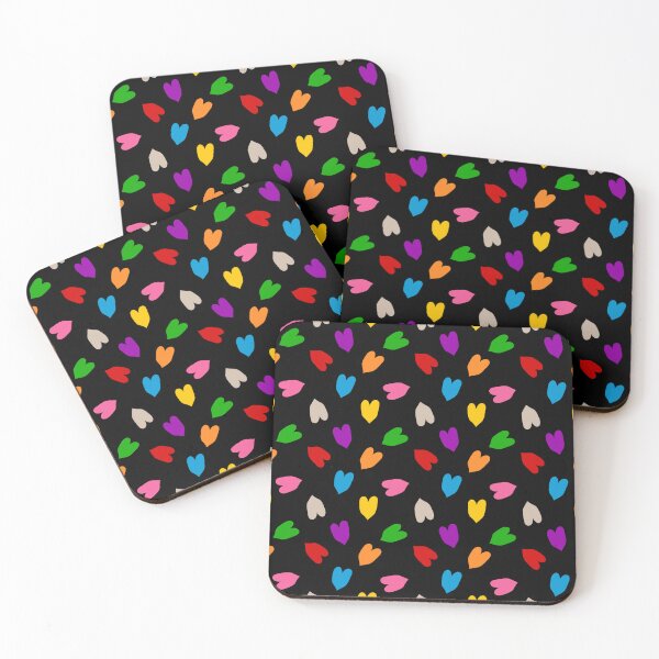 Item preview, Colourful Hearts Love Pattern Design - Black  designed and sold by PatternTitan.