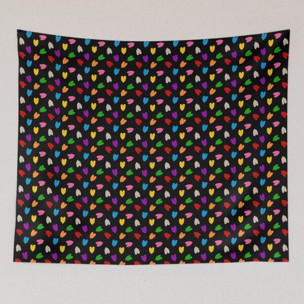 Item preview, Colourful Hearts Love Pattern Design - Black  designed and sold by PatternTitan.