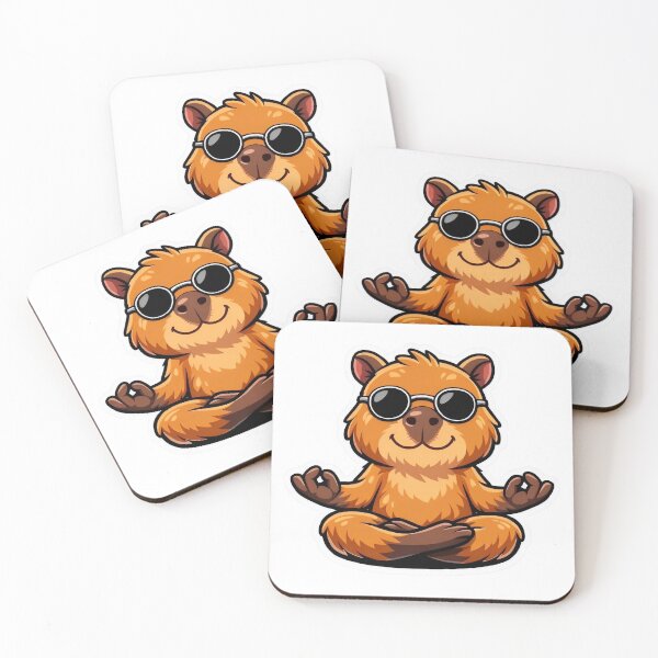 Item preview, Cute Meditating Capybara with Sunglasses designed and sold by PawsAndPixelsCo.