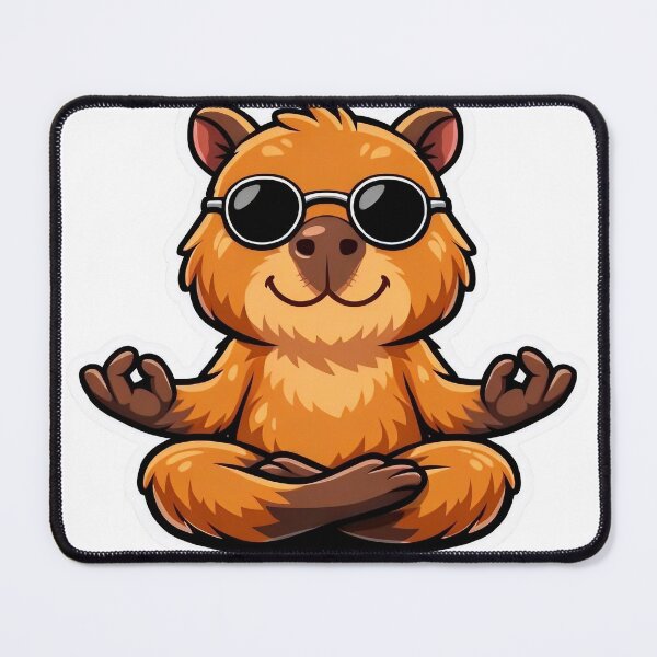 Item preview, Cute Meditating Capybara with Sunglasses designed and sold by PawsAndPixelsCo.