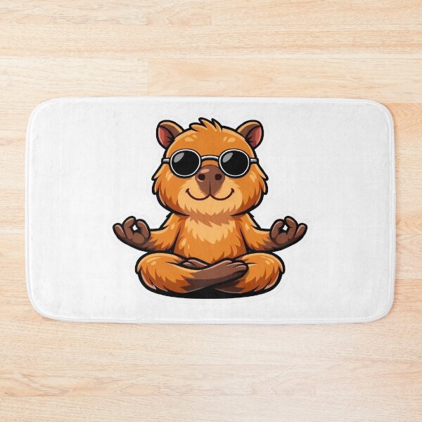 Item preview, Cute Meditating Capybara with Sunglasses designed and sold by PawsAndPixelsCo.