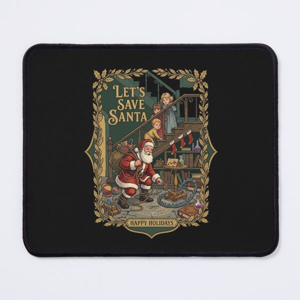 Item preview, Let's Save Santa Funny Retro Christmas Parody designed and sold by Log77.