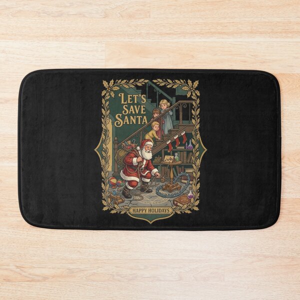 Item preview, Let's Save Santa Funny Retro Christmas Parody designed and sold by Log77.