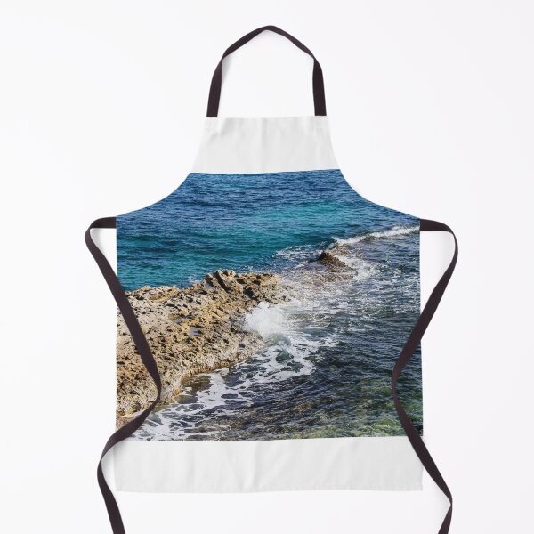 Item preview, Rocky Coastline With Waves Crashing on Shoreline and Clear Blue Sea designed and sold by Nmallia.