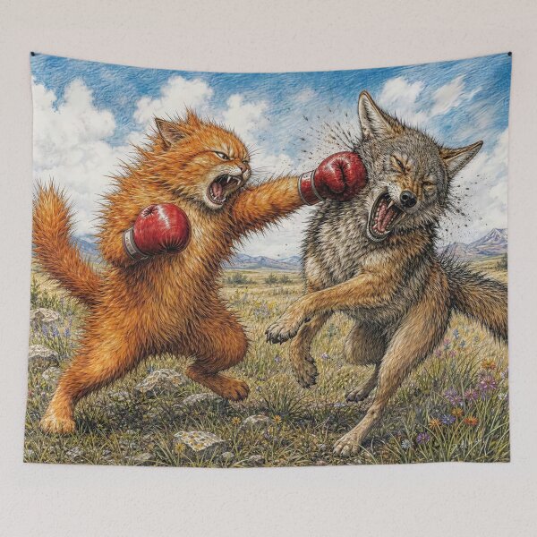 Item preview, Cat vs Coyote designed and sold by zzsuzsa.