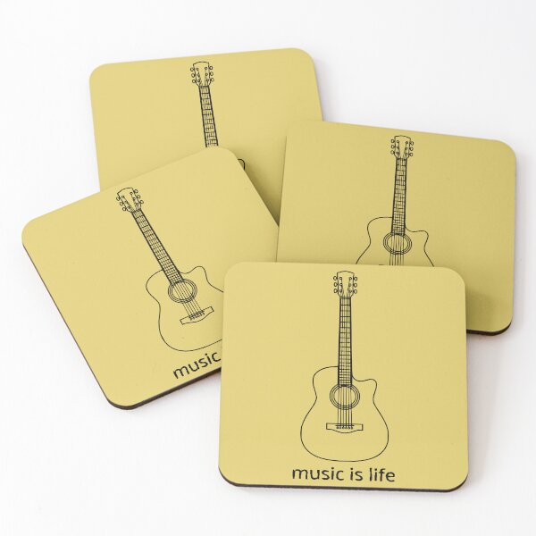 Item preview, Minimalist Acoustic Guitar Music Is Life Line Art designed and sold by Nikola Dio.