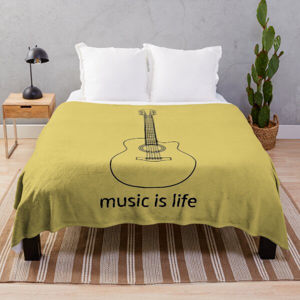 Item preview, Minimalist Acoustic Guitar Music Is Life Line Art designed and sold by Nikola Dio.