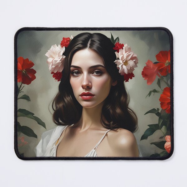Item preview, Woman with flowers wall art print designed and sold by MK26Designs.
