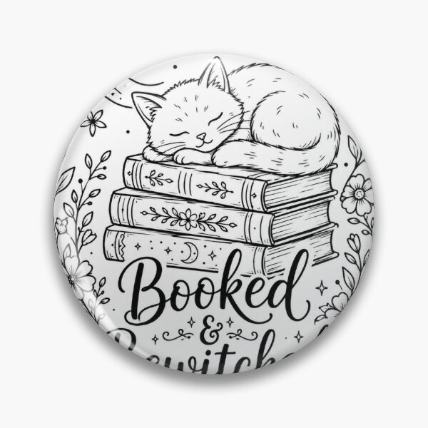 Item preview, Booked & Bewitched Cozy Cat Line Art designed and sold by TrackHead.
