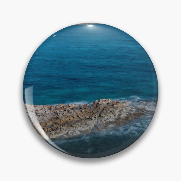 Item preview, Rocky Coastline With Waves Crashing on Shoreline and Clear Blue Sea designed and sold by Nmallia.