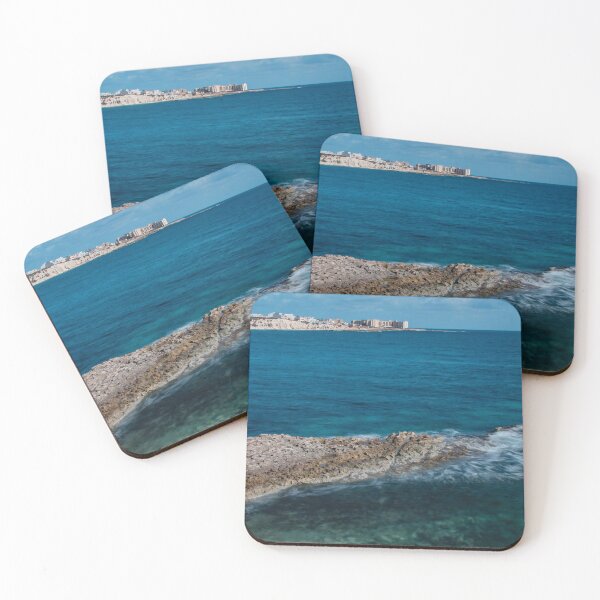 Item preview, Rocky Coastline With Waves Crashing on Shoreline and Clear Blue Sea designed and sold by Nmallia.