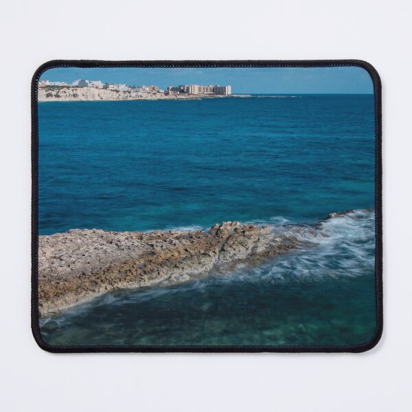 Item preview, Rocky Coastline With Waves Crashing on Shoreline and Clear Blue Sea designed and sold by Nmallia.