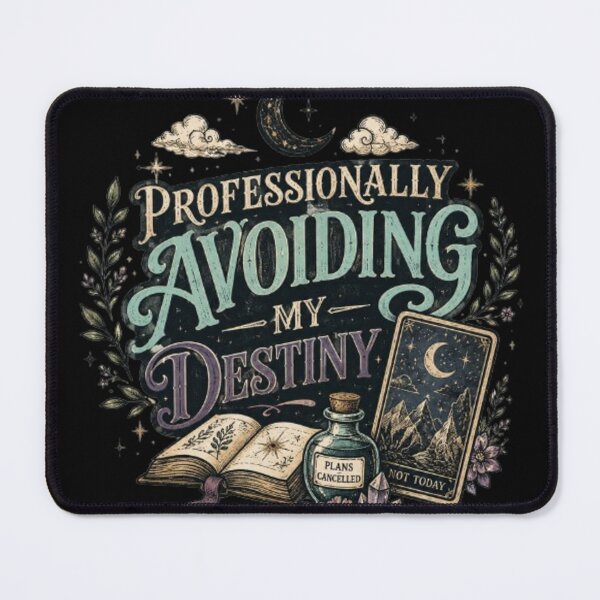 Item preview, Professionally Avoiding My Destiny – Vintage Tarot Fantasy Typography Design designed and sold by Moonwoven Studio.