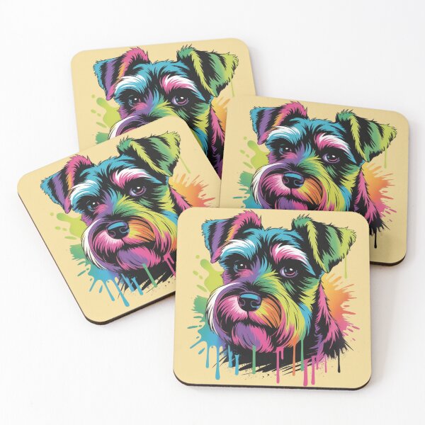 Item preview, A bold street-art style portrait of a miniature schnauzer's head  designed and sold by 123ks.