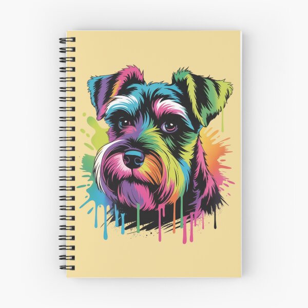 Item preview, A bold street-art style portrait of a miniature schnauzer's head  designed and sold by 123ks.