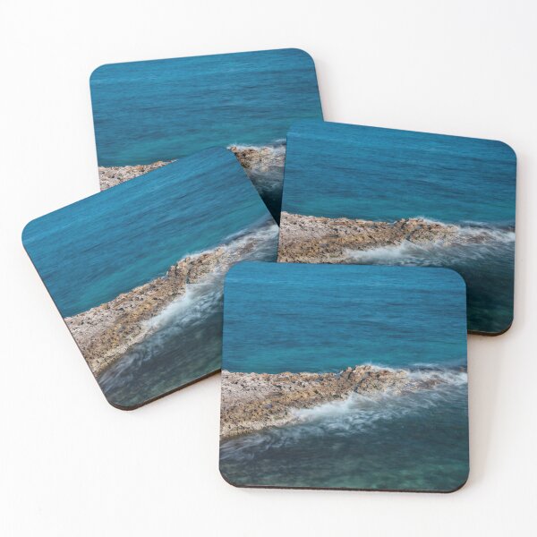 Item preview, Rocky Coastline With Waves Crashing on Shoreline and Clear Blue Sea designed and sold by Nmallia.