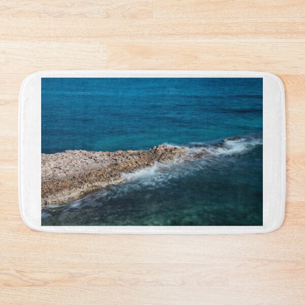 Item preview, Rocky Coastline With Waves Crashing on Shoreline and Clear Blue Sea designed and sold by Nmallia.