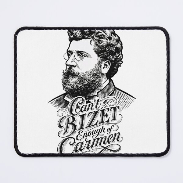 Item preview, Wall Art - Postcard - Can’t Bizet Enough – Carmen Composer Humor designed and sold by ForeverPrintsOK.