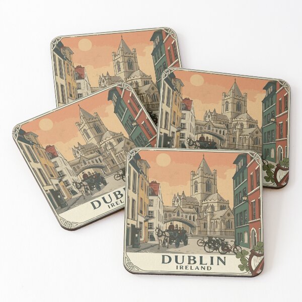 Item preview, Vintage Dublin Ireland Retro Travel Art designed and sold by CharaFei.Art.