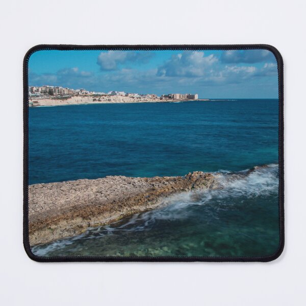 Item preview, Rocky Coastline With Waves Crashing on Shoreline and Clear Blue Sea designed and sold by Nmallia.