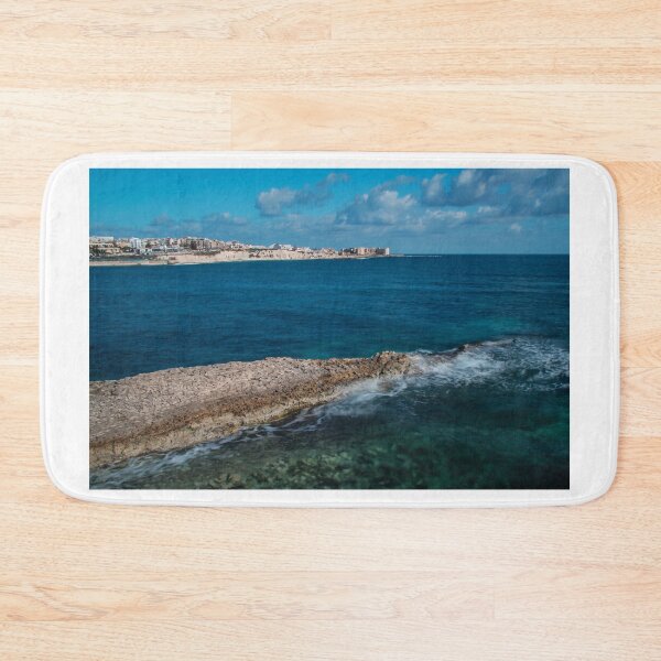 Item preview, Rocky Coastline With Waves Crashing on Shoreline and Clear Blue Sea designed and sold by Nmallia.