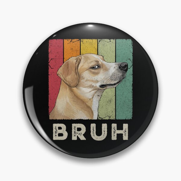 Item preview, Bruh Dog Vintage Retro Striped Canine Meme designed and sold by d247.