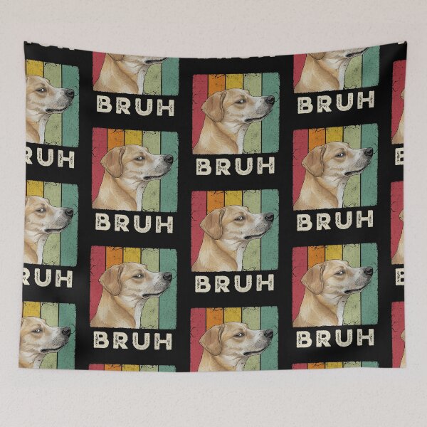 Item preview, Bruh Dog Vintage Retro Striped Canine Meme designed and sold by d247.