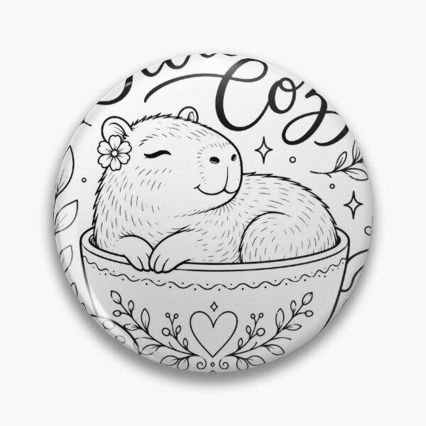 Item preview, Slow & Cozy Capybara Tea Cup Line Art designed and sold by TrackHead.
