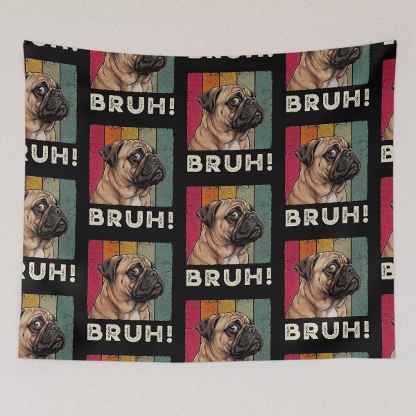 Item preview, Pug Bruh Funny Dog Retro Vintage Apparel designed and sold by d247.