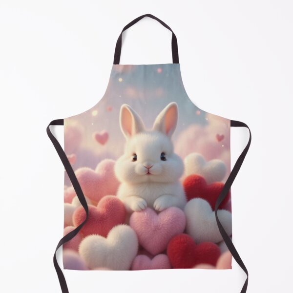 Item preview, Cute Fluffy Bunny in Sea of Soft Hearts – Romantic Valentine Light Blue Rabbit Art designed and sold by lovelistivkaa.