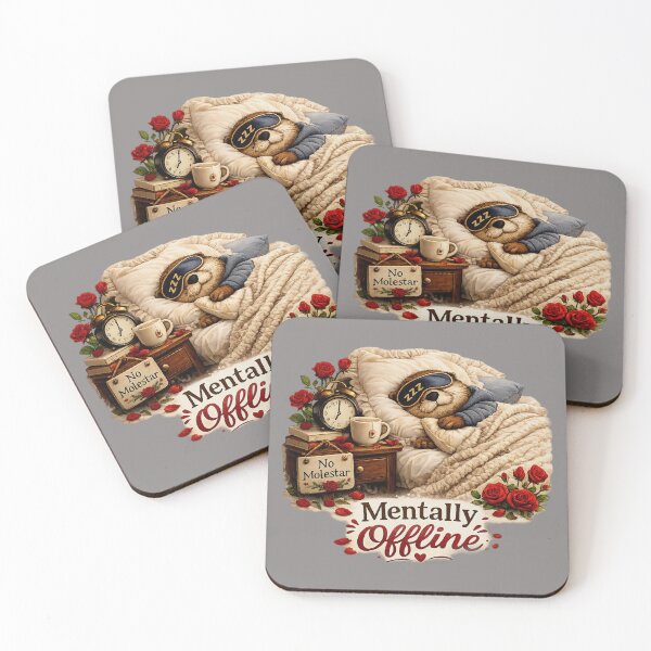 Item preview, Mentally Offline – Cozy Otter Sleep Mode Illustration designed and sold by Naturalite19.