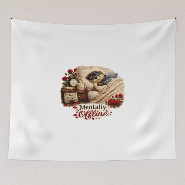 Item preview, Mentally Offline – Cozy Otter Sleep Mode Illustration designed and sold by Naturalite19.