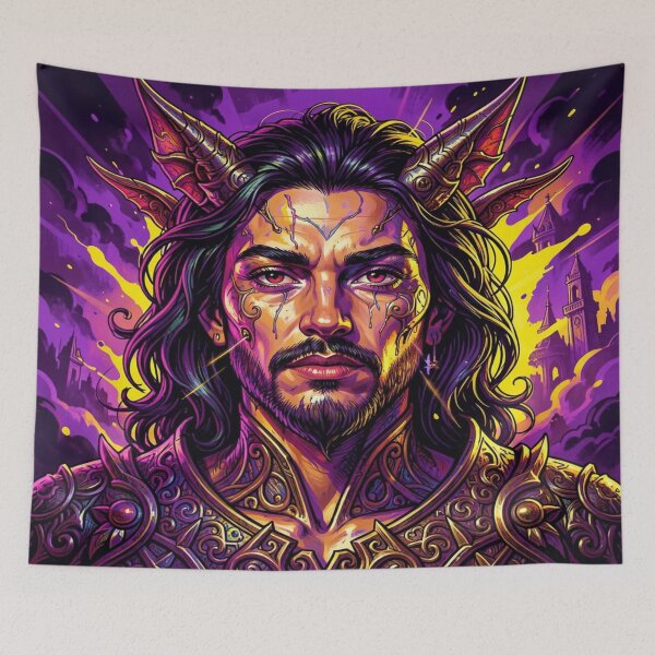 Item preview, Mystical elven warrior in Warhol Pop Art style with vibrant colors and detailed armor designed and sold by FotoworldEdel.