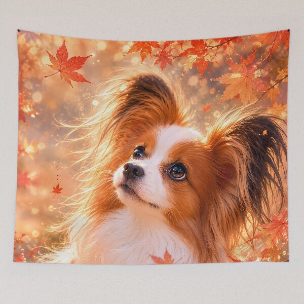 Item preview,  Autumn Glow Papillon Dog Art  designed and sold by ManJiangHong.