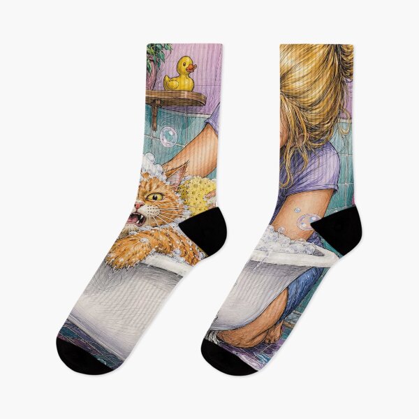 Item preview, Cat bathing designed and sold by zzsuzsa.