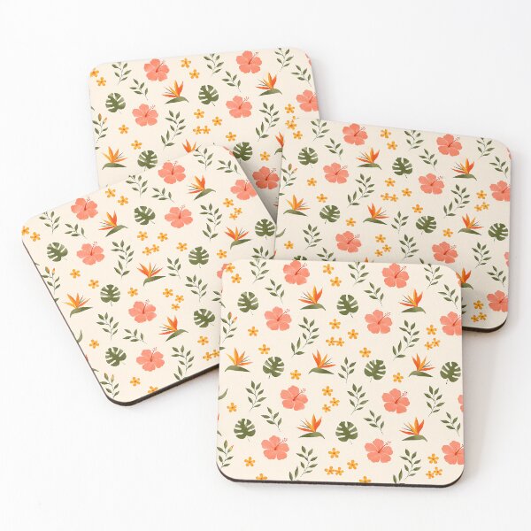 Item preview, Tropical Blooms Pattern | Hibiscus and Plumeria Botanical Design designed and sold by Islabonita..