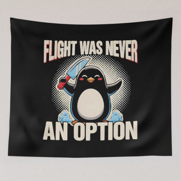 Item preview, Flight Was Never an Option Funny Penguin Dark Humor Knife for Penguin Lovers designed and sold by Redgiant87x.