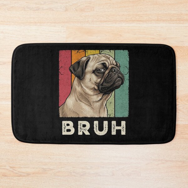 Item preview, Bruh Pug Dog Unimpressed Retro Grunge designed and sold by d247.