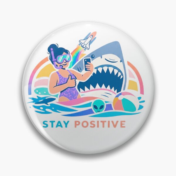 Item preview, Funny Shark Selfie Stay Positive Shirt designed and sold by Log77.