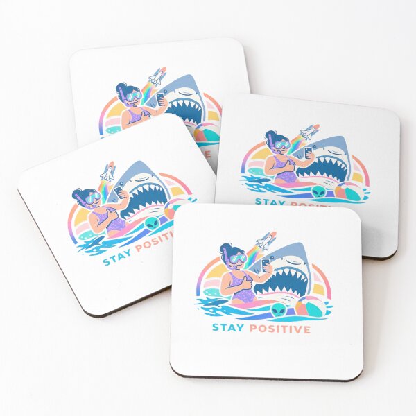 Item preview, Funny Shark Selfie Stay Positive Shirt designed and sold by Log77.