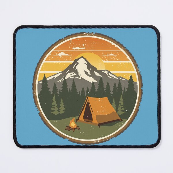 Item preview, Vintage Camper - Great Outdoors Mountain Badge designed and sold by InkWeaveShop.